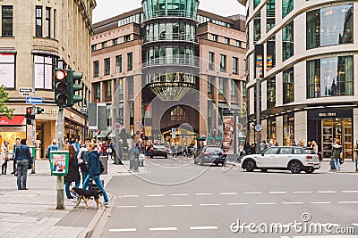 City and shopping streets around Dusseldorf. chadow Arkaden Mall in October 25, 2018 Germany. theme shopping in Europe Editorial Stock Photo