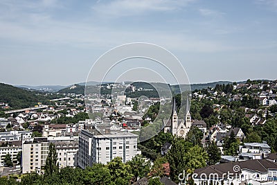 City of Siegen with highway Editorial Stock Photo