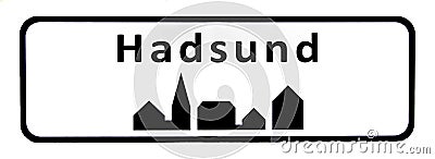 City sign of Hadsund Stock Photo