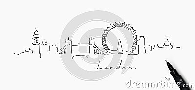 Pen line silhouette london Vector Illustration