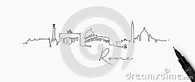 Pen line silhouette rome Vector Illustration
