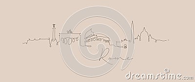 Pen line silhouette rome beige Vector Illustration