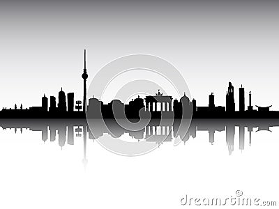 City Skyline of Berlin Germany Vector Illustration