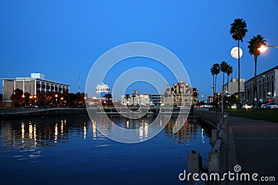 City Skyline Reflection Stock Photo