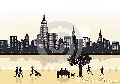 City skyscrapers Vector Illustration