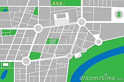 City small abstract town map vector Vector Illustration