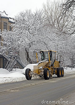 City snow cleaning Stock Photo