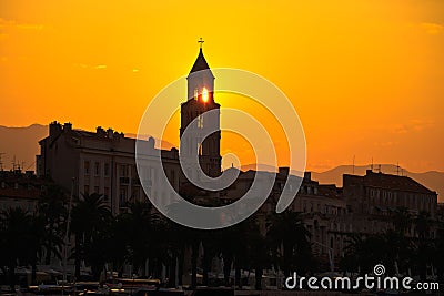 City of Split Riva at sunrise Stock Photo