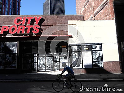 City Sports Store, Bromfield Street, Boston, MA, USA Editorial Stock Photo