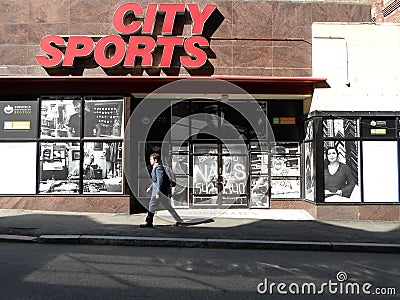 City Sports Store, Bromfield Street, Boston, Massachusetts, USA Editorial Stock Photo