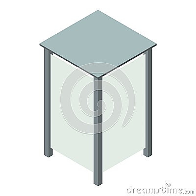 City station advertising icon, isometric style Vector Illustration