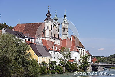 Silhouette of the city of Steyr Upper Austria, Austria Editorial Stock Photo