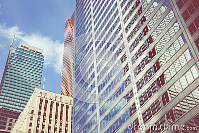 City Street Building View, Toronto, Ontario, Canada. Stock Photo