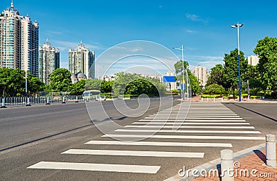 pedestrian crossing zebra crosswalk city street Stock Photo