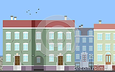 City Street Scene [2] Cartoon Illustration