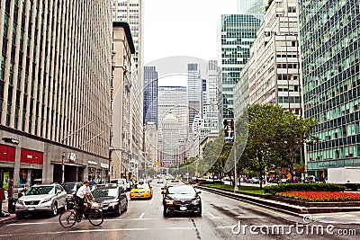 City streetlife on Park Avenue in New York Editorial Stock Photo