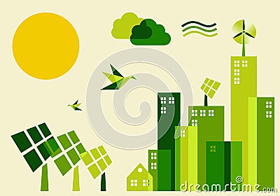 City sustainable development concept illustration Vector Illustration