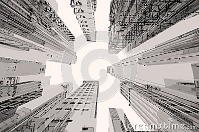 City with tall buildings Stock Photo