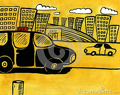 City taxi Stock Photo