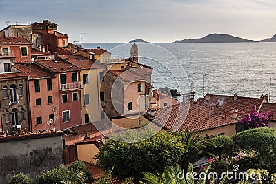 City of Tellaro at sunset Stock Photo