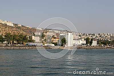 The City of Tiberias by the Sea of Galilee, Israel Stock Photo