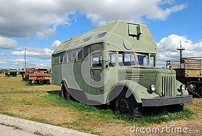 City of Togliatti. Exhibit of the museum Automobile kislorododobyvayushchy station AKDS-70. Editorial Stock Photo