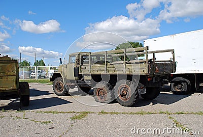 City of Togliatti. Technical museum of K.G. Sakharov. Exhibit of the museum onboard ZIL-131 truck Editorial Stock Photo