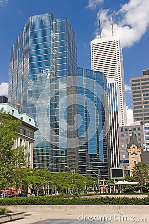 City toronto king str two blue build no signs Stock Photo