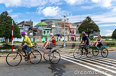 City tour on pedicabs Editorial Stock Photo