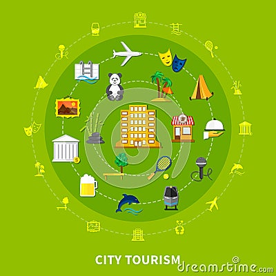 City Tourism Design Concept Vector Illustration