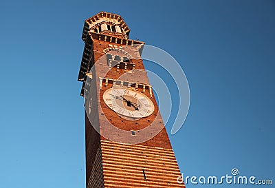 Torre dei lamberti in Verona Italy Stock Photo