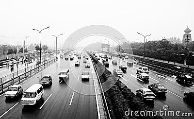 City traffic Beijing, China Stock Photo