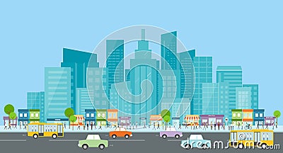 City traffic .people business in city .business communication.crowd on street.city life. Vector Illustration