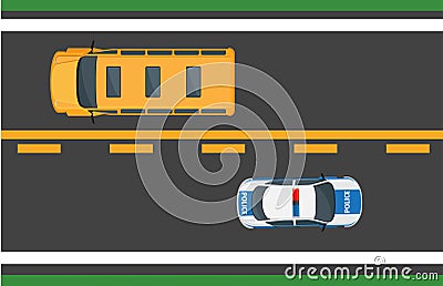 City Traffic Vector Concept with Cars on Highway Vector Illustration