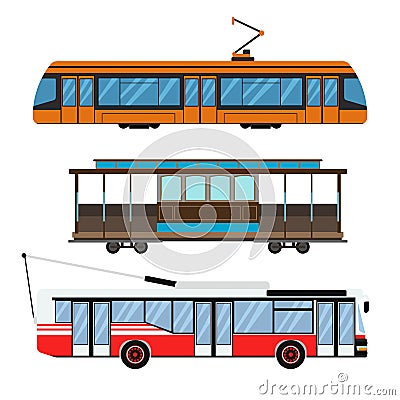 City transport set vector illustration. Vector Illustration