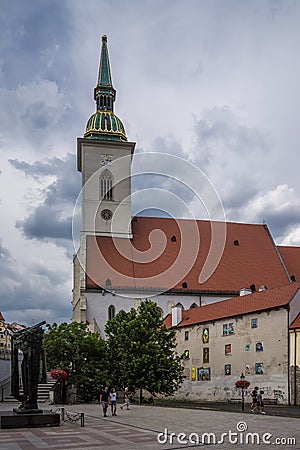 Famous Saint Martin Cathedral in Bratislava Editorial Stock Photo
