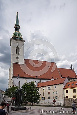 View on Saint Martin Cathedral in Bratislava Editorial Stock Photo