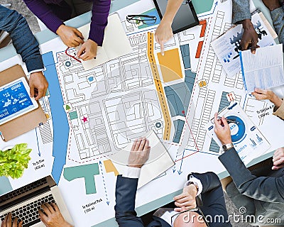 City Urban Blueprint Plan Infrastacture Concept Stock Photo