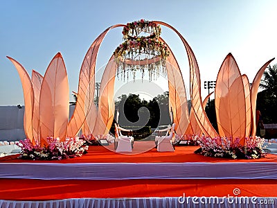 traditional Indian wedding stage Editorial Stock Photo