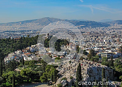 The Pnyx hill in central Athens, the capital of Greece Stock Photo