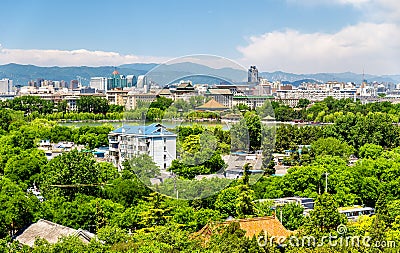 City view of Beijing from Jingshan park Stock Photo
