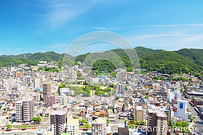 City view of Moji-ku in Kitakyushu, Japan Editorial Stock Photo