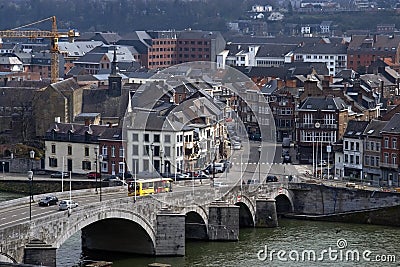 City view of Namur with the river Meuse, Belgium Editorial Stock Photo