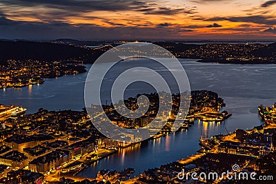 City view at night from above Stock Photo