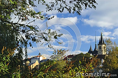 City view with roofs and church Stock Photo