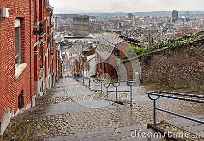 City view staircase Liege Stock Photo