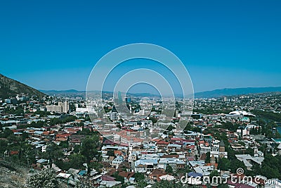 City view, Tbilisi, Georgia. Urban landscape. City panorama. Stock Photo