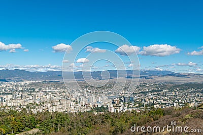 City view. Tbilisi, Georgia. Autumn city landscape. A city among the mountains Stock Photo