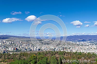 City view. Tbilisi, Georgia. Autumn city landscape. A city among the mountains Stock Photo