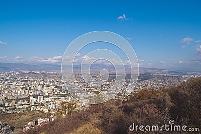 City view. Tbilisi, Georgia. Autumn city landscape. A city among the mountains Stock Photo